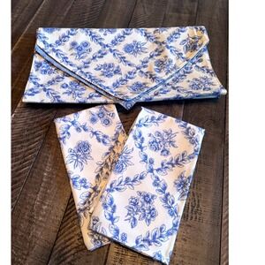 Longaberger Cottage Trellis/Provincial Paisley Table Runner & Napkin Set Floral